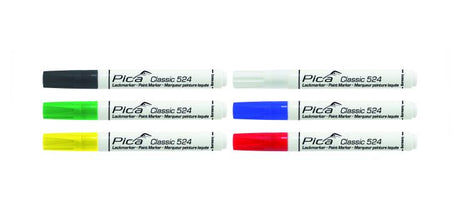 Pica 524 46 marqueur vernis peinture classic industrial - noir - rond 2-4 mm
