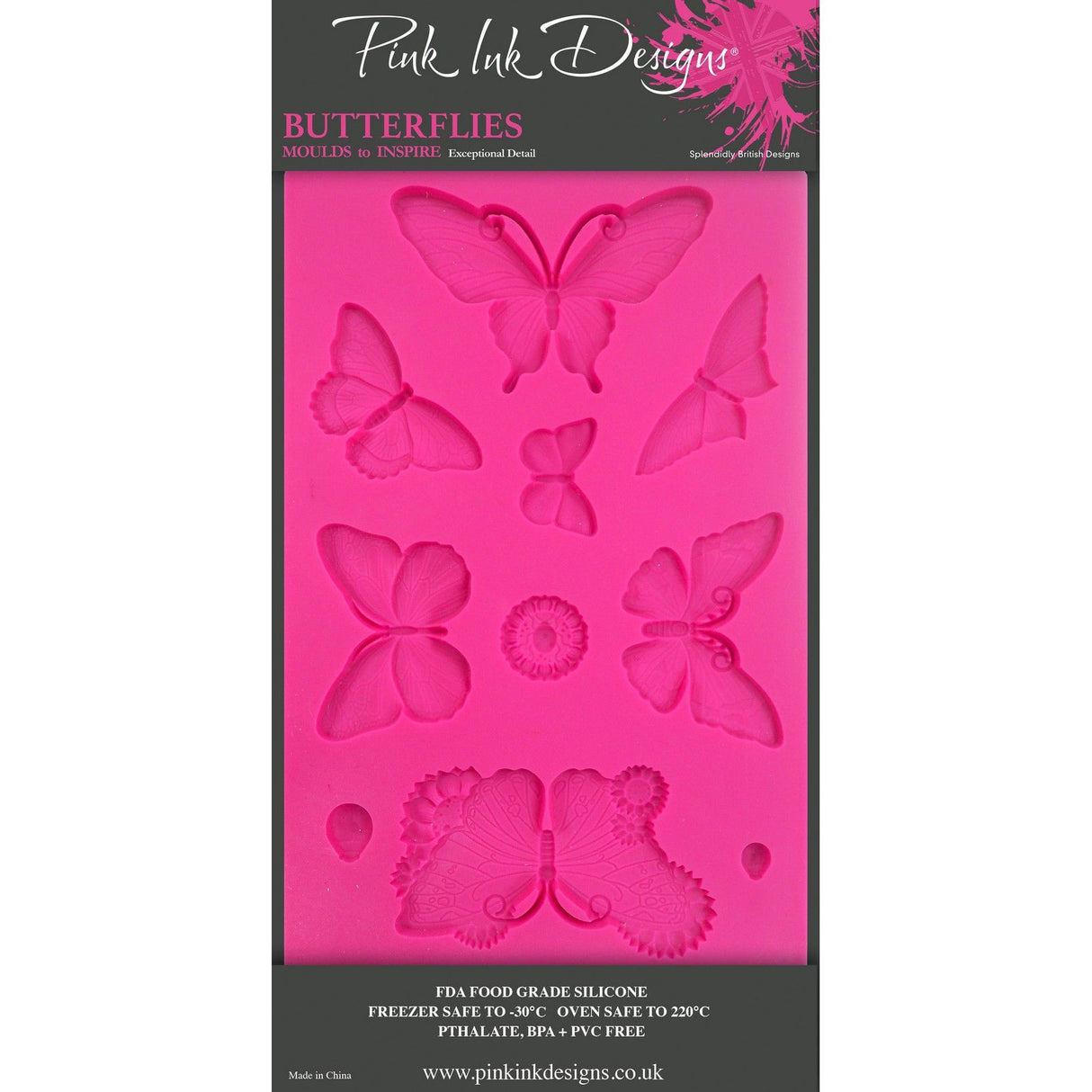 Pink ink designs • silicone mould butterflies