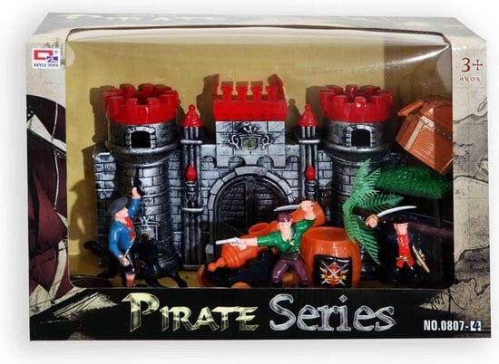 Ensemble de jeu de château de pirate Bongers, comprenant 3 figurines de jeu