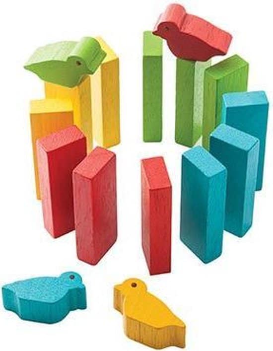 Oku plan toys tour à oiseaux en bois 16 pièces