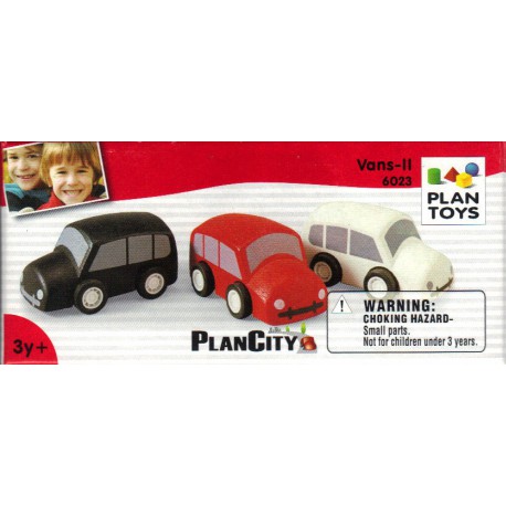 Oku plan toys 3 voitures de livraison en bois