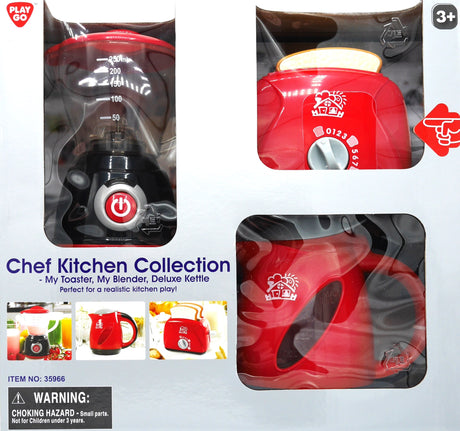 Playgo - collection de cuisine de chef avec mixeur grille-pain et bouilloire