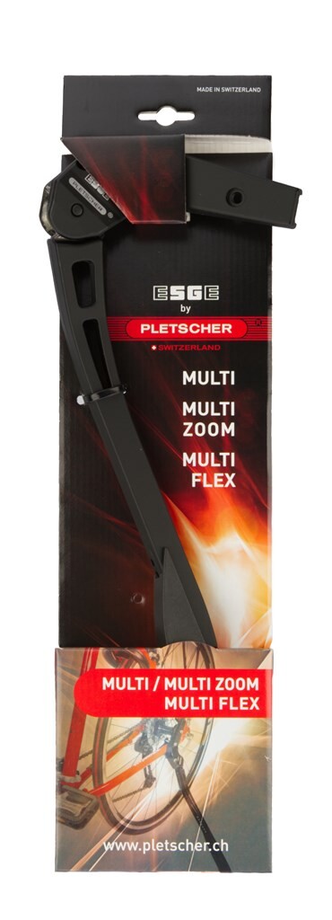 Pletscher esge béquille latérale multi zoom réglable, noire - carte