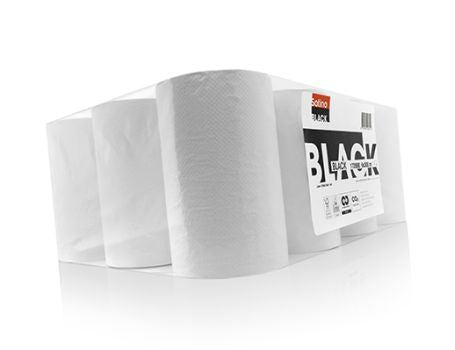 Rouleau de nettoyage Satino noir - 6 rouleaux de 19,5cmx300m