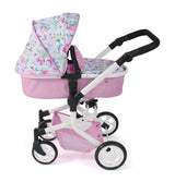 Bayer chic landau pour poupée mika combi (fleurs blanc rose)