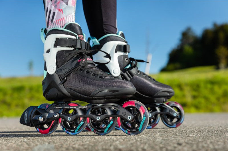 Powerslide en ligne patins Radon Teal 90 Softboat 83a Black Mt 38