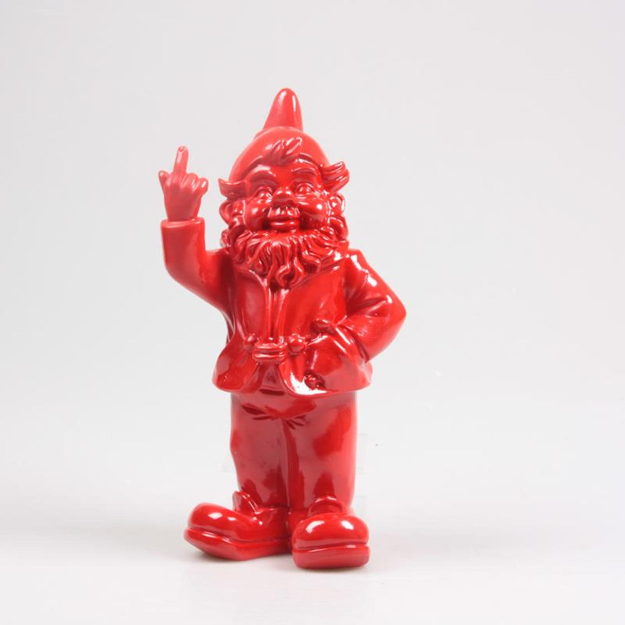 Stoobz design Stoobz statue en polystone gnome f*ck you rouge 16x12x32cm
