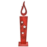Image bougie LED sur batterie bois rouge 36 cm | 12 pièces