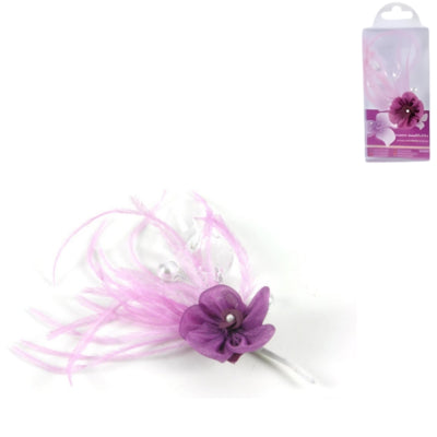 Corsage fleur artificielle violet 10 cm | 24 pièces