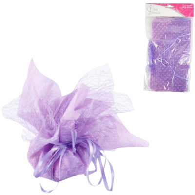 Emballage cadeau tulle violet 6 pièces | 24 pièces