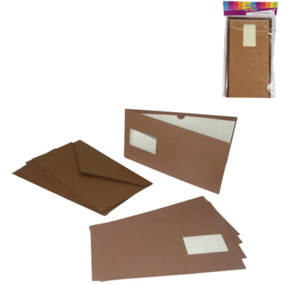 Cartes d'invitation et enveloppes marron 5 pièces | 48 pièces