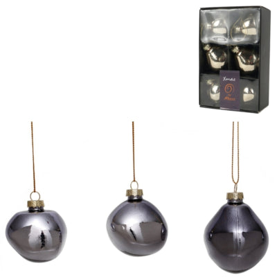Xmas by mooss xmas by moos Boules de Noël gris 6 cm 6 pièces | 30 pièces