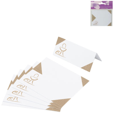 Cartes de table blanc marron 10 cm 6 pièces | 24 pièces