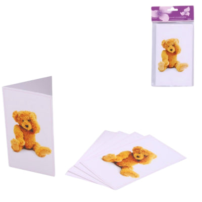 Cartes de douche de bébé ours en peluche rose ensemble de 5 | 24 pièces