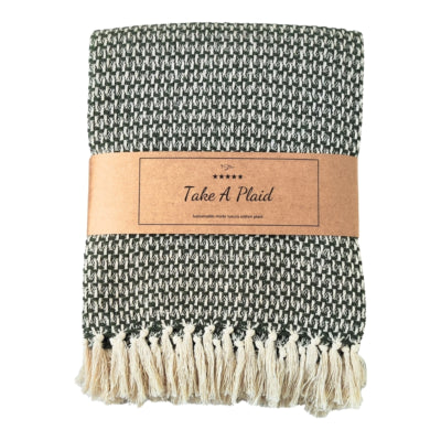 Prenez un plaid 35 coton recyclé vert armée 130 x 180 cm | 16 pièces