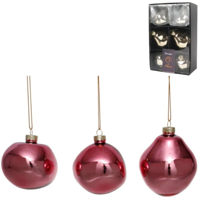 Xmas by mooss xmas by moos Boules de Noël rose 8 cm 6 pièces | 12 pièces