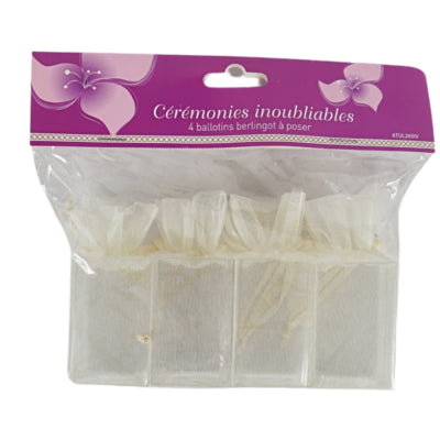 Emballage cadeau blanc 8,5 cm lot de 4 | 24 pièces