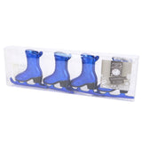 Pendentif de Noël patin bleu 7,5 cm lot de 4 | 48 pièces