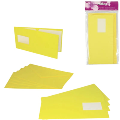 Cartes avec enveloppes jaune 21 cm 5 pièces | 48 pièces