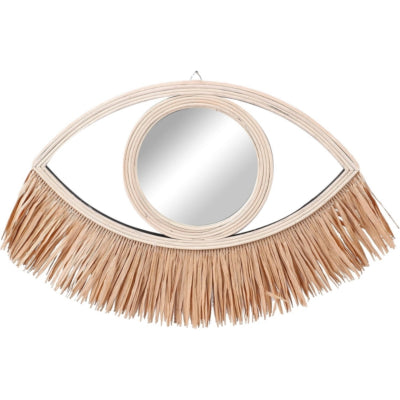 Miroir mural oeil bambou 50 cm | 8 pièces