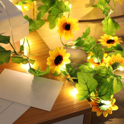 Guirlande lumineuse tournesol 10 LED sur batterie 1 m | 12 pièces