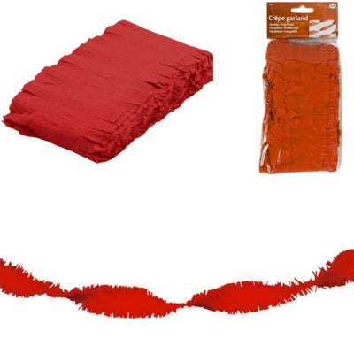 Folat guirlande torsadée papier crépon rouge 6 mètres | 24 pièces