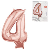 Amscan ballon en aluminium numéro 4 couleur or rose 66 cm | 40 pièces