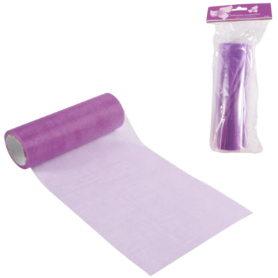 Organza en rouleau violet 15 cm x 10 m | 24 pièces