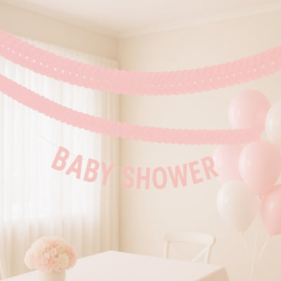 Guirlande ronde papier rose 3 m | 24 pièces