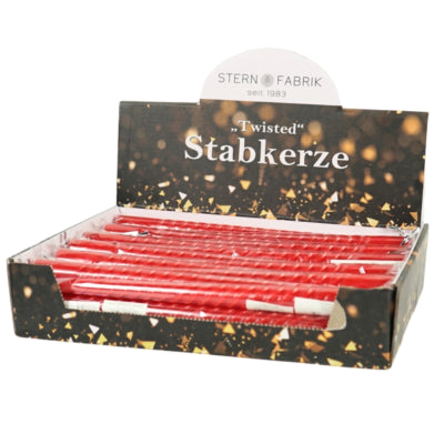 Stern Fabrik Bougie de dîner Twist rouge 2,2 x 25 cm | 36 pièces