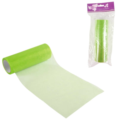 Organza en rouleau vert 15 cm x 10 m | 24 pièces