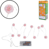 Guirlande lumineuse fleurs roses LED sur pile 120 cm | 25 pièces