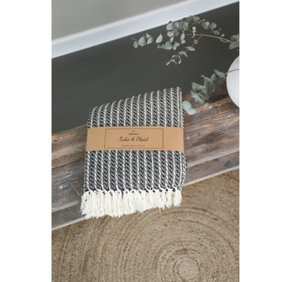 Prenez un plaid 28 coton recyclé noir 130 x 180 cm | 16 pièces