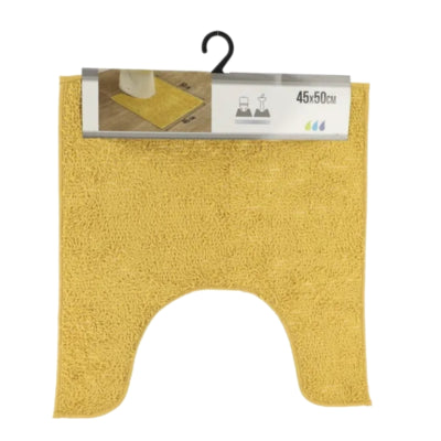 Tapis de toilette jaune moutarde en polyester 45 x 50 cm | 6 pièces