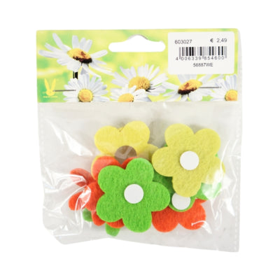 Décoration fleurs printemps feutre 4 cm 9 pièces | 50 pièces