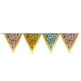 Guirlande de fanions léopard funky 350 cm | 48 pièces