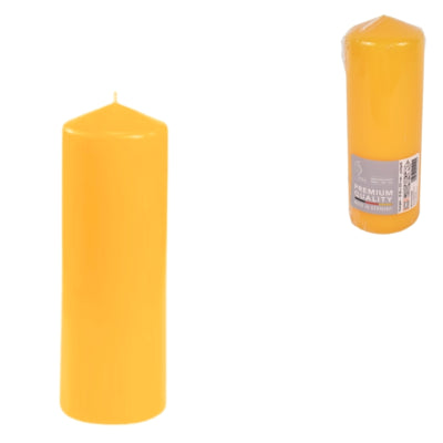 Bougie pilier Gala jaune 6,8 x 20 cm | 12 pièces
