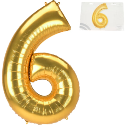 Amscan ballon en aluminium jumbo numéro 6 couleur or 137 cm | 36 pièces