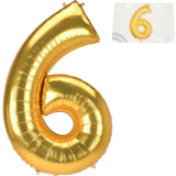 Amscan ballon en aluminium jumbo numéro 6 couleur or 137 cm | 36 pièces