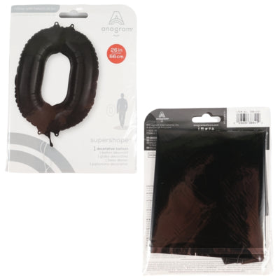 Amscan ballon en aluminium numéro 0 noir 66 cm | 40 pièces