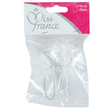 Miss France fleurs en satin avec strass blanc 13 cm 12 pièces | 24 pièces