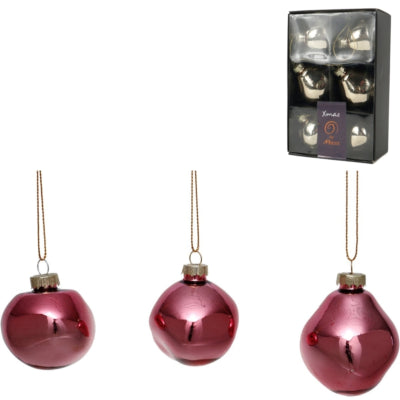 Xmas by mooss xmas by moos Boules de Noël rose 6 cm 6 pièces | 30 pièces