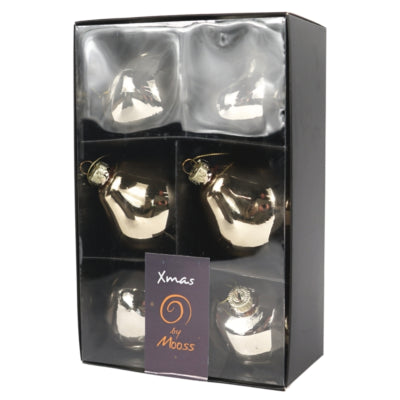 Xmas by mooss xmas by moos Boules de Noël gris 8 cm 6 pièces | 12 pièces