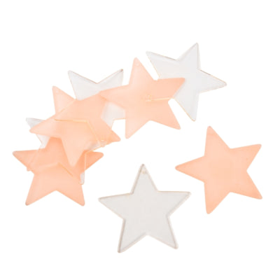 Décoration étoile acrylique rose transparent 7 cm lot de 8 | 40 pièces