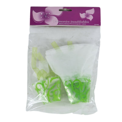 Emballage cadeau Miss France vert 5 cm lot de 6 | 24 pièces
