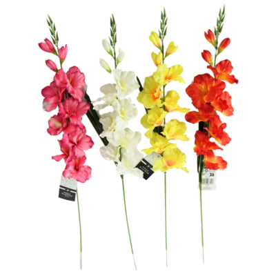 Glaïeul de fleurs artificielles assorti 79 cm | 12 pièces