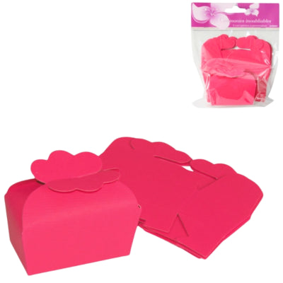Mini boîte d'emballage cadeau rose foncé 7,5 cm 5 pièces | 24 pièces