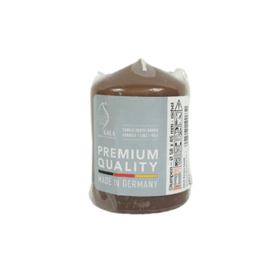Bougie pilier Gala marron 5,8 x 8,5 cm | 24 pièces