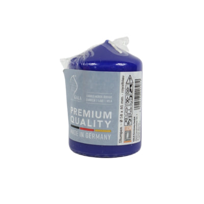 Bougie pilier Gala bleue 5,8 x 8,5 cm | 24 pièces