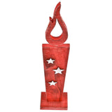 Image bougie LED sur batterie bois rouge 36 cm | 12 pièces